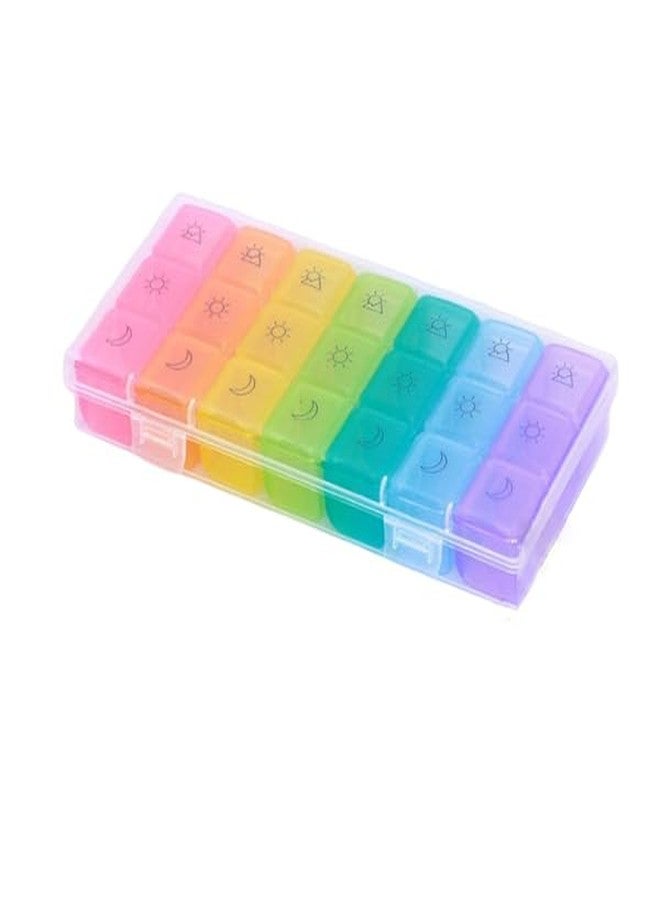 ZIBUYU® Weekly Pill Box Organizer 7-Piece Daily Tablet Cases with Time-of-Day Labels Food Grade PP, Semi-Transparent with Divided Lids for Easy Sorting & Travel, with Pill Boxes Storage Case - Image 1